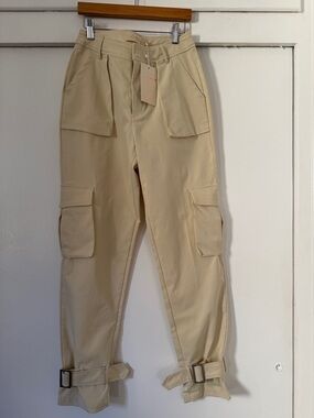 Choosy Beige Cargo Pants with Adjustable Ankles NWT Size 2